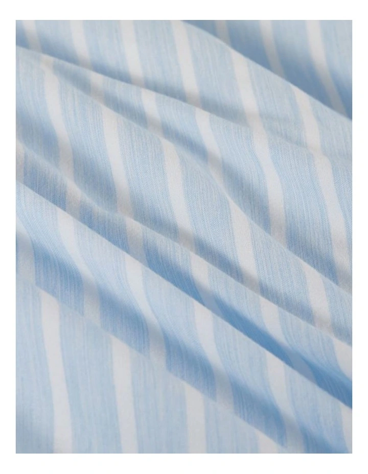 CleverPolly Yarn-Dyed Microfibre Stripe Quilt Cover Set in Blue image 3