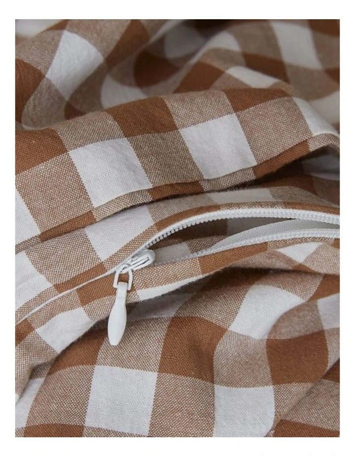GIOIA CASA Yarn-Dyed Vintage Washed Cotton Quilt Cover Set in Brown image 5