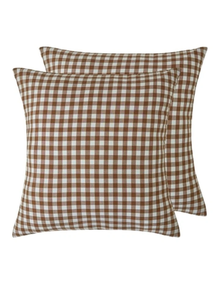 GIOIA CASA Yarn-Dyed Vintage Washed Cotton Quilt Cover Set in Brown image 7
