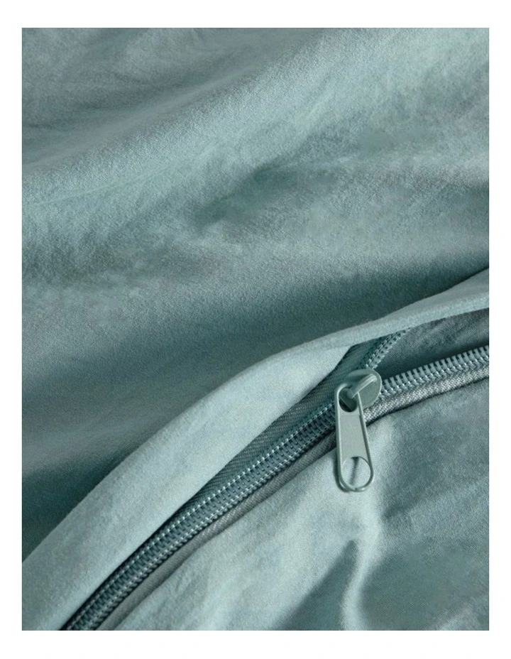 CleverPolly Vintage Washed Microfibre Quilt Cover Set in Seafoam image 3