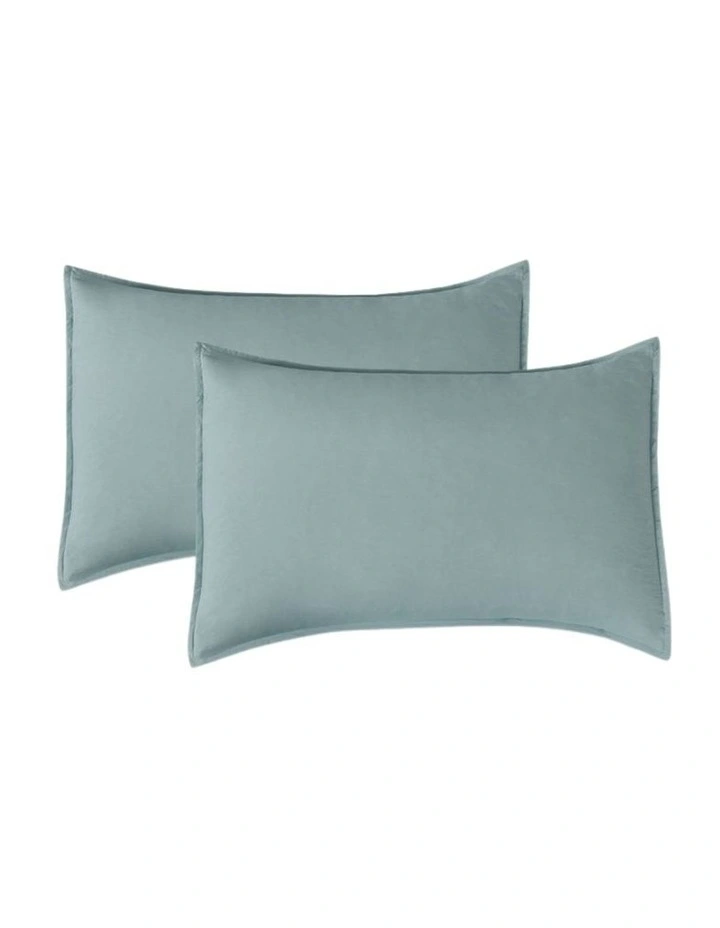 CleverPolly Vintage Washed Microfibre Quilt Cover Set in Seafoam image 5