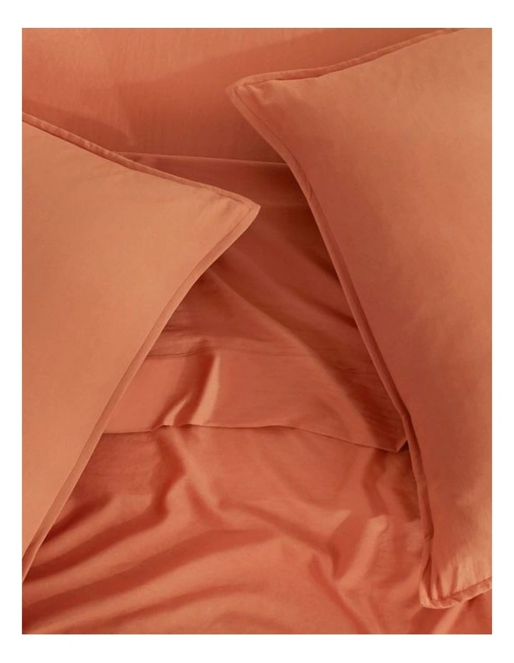 CleverPolly Vintage Washed Microfibre Quilt Cover Set in Terracotta image 5