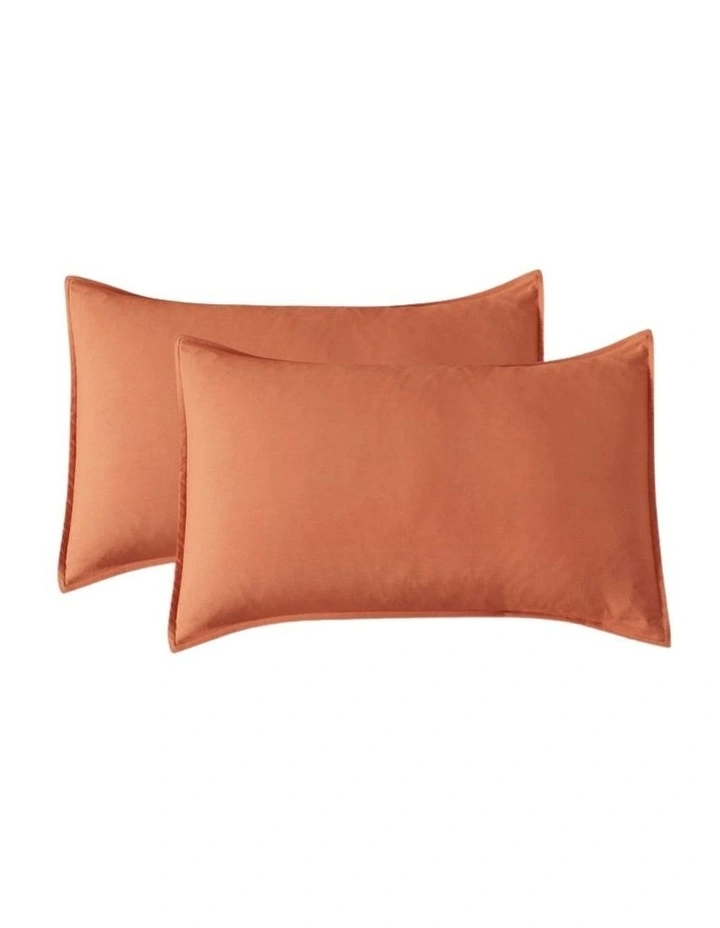 CleverPolly Vintage Washed Microfibre Quilt Cover Set in Terracotta image 6