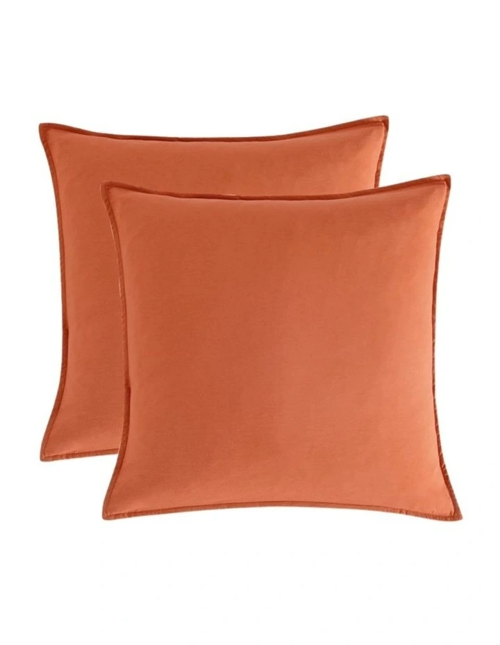 CleverPolly Vintage Washed Microfibre Quilt Cover Set in Terracotta image 7