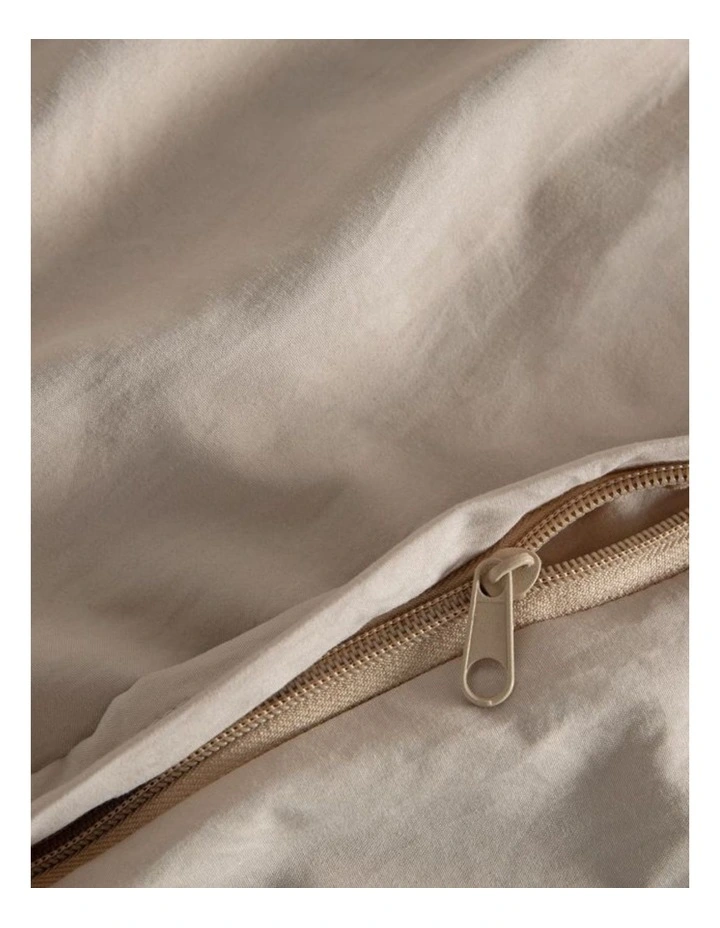 CleverPolly Vintage Washed Microfibre Quilt Cover Set in Linen image 4
