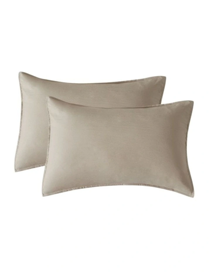 CleverPolly Vintage Washed Microfibre Quilt Cover Set in Linen image 6