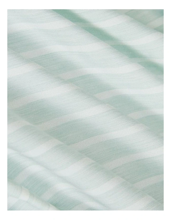 CleverPolly Yarn-Dyed Microfibre Stripe Quilt Cover Set in Green image 3