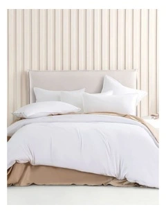 CleverPolly Vintage Washed Microfibre Quilt Cover Set in White
