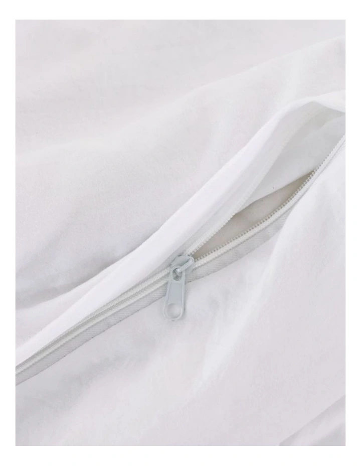 CleverPolly Vintage Washed Microfibre Quilt Cover Set in White image 3