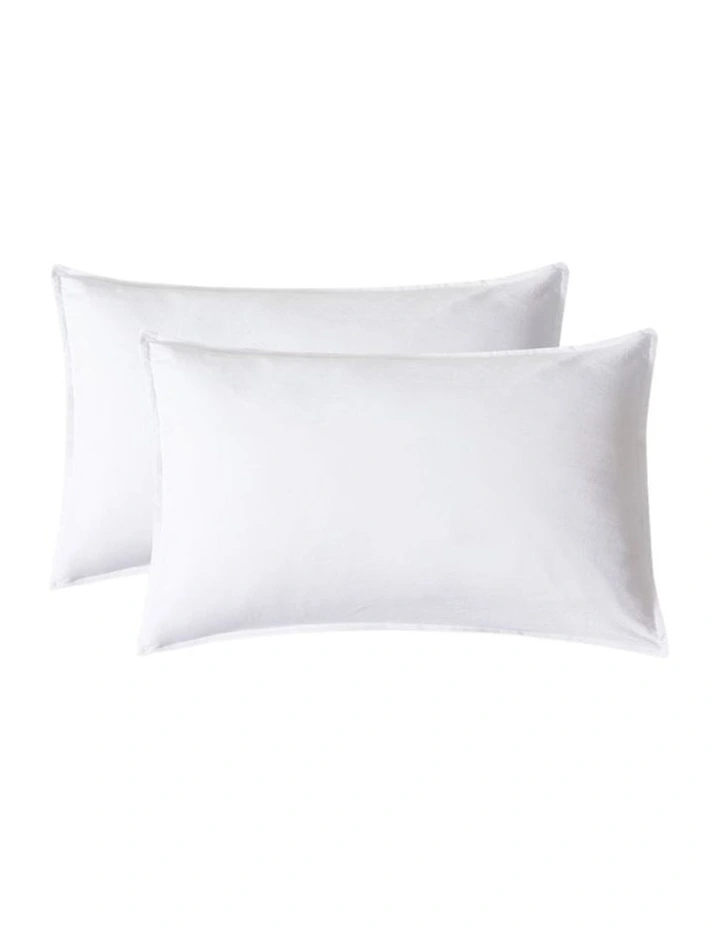 CleverPolly Vintage Washed Microfibre Quilt Cover Set in White image 6