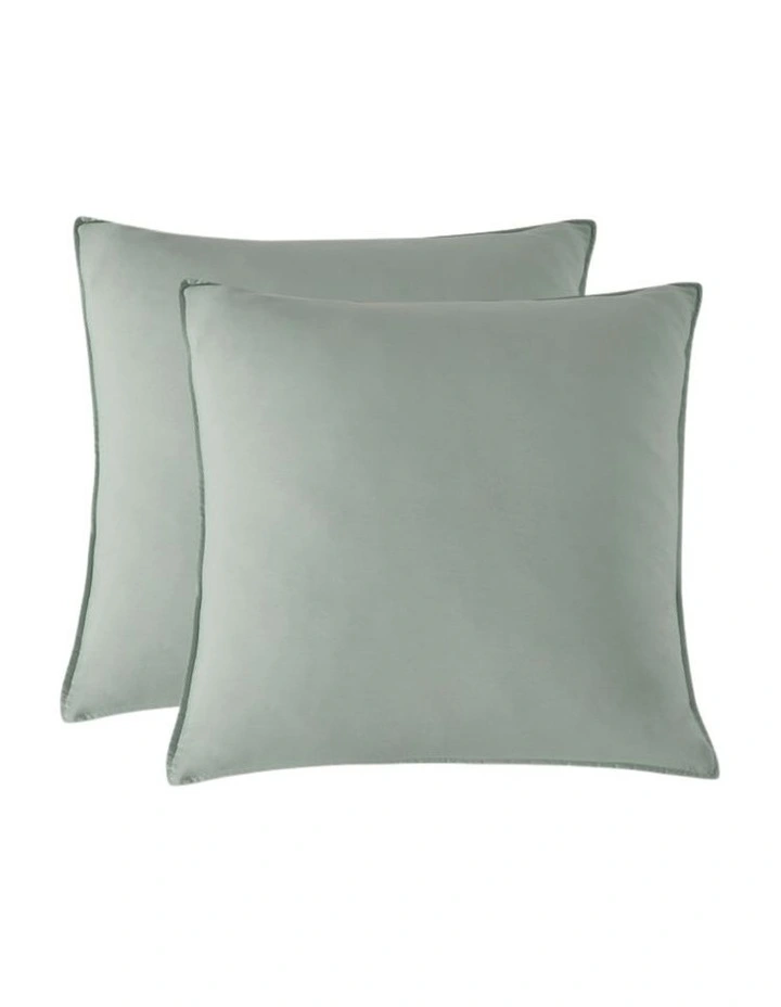 CleverPolly Vintage Washed Microfibre Quilt Cover Set in Sage Green image 7