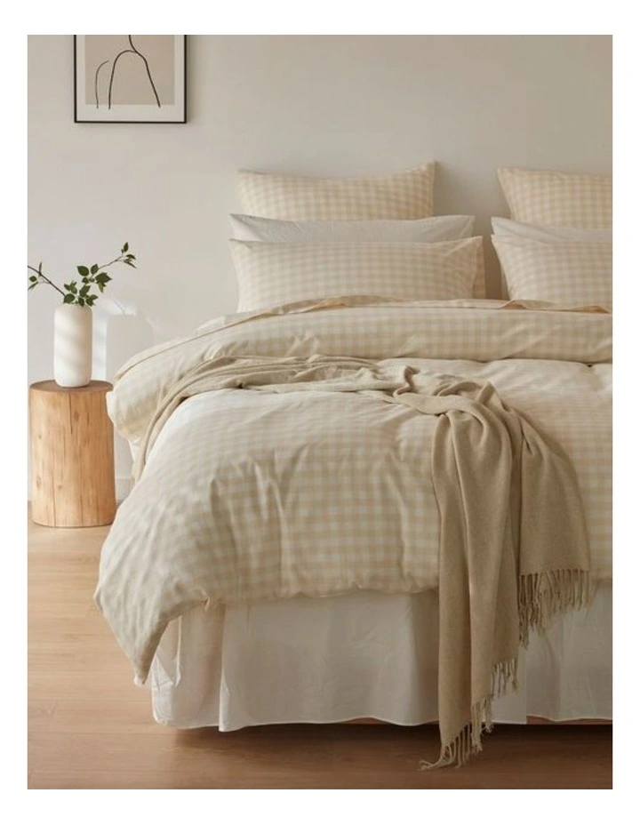 GIOIA CASA Yarn-Dyed Vintage Washed Cotton Quilt Cover Set in Oatmeal image 1
