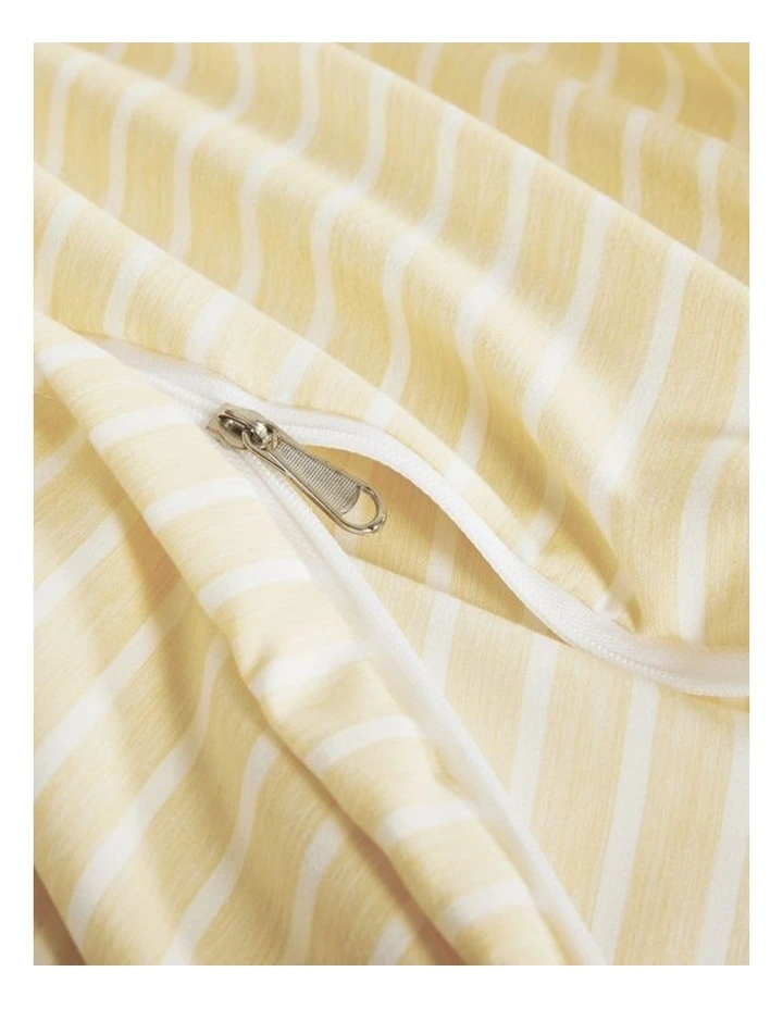 CleverPolly Yarn-Dyed Microfibre Stripe Quilt Cover Set in Yellow image 2