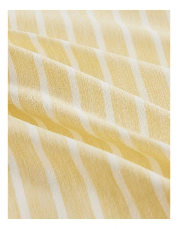 CleverPolly Yarn-Dyed Microfibre Stripe Quilt Cover Set in Yellow image 3