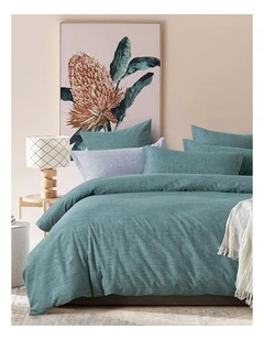 CleverPolly Linen-Look Microfibre Quilt Cover Set in Green