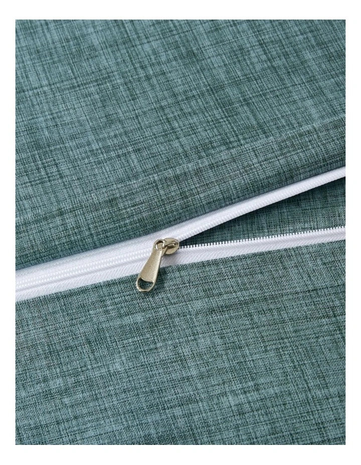 CleverPolly Linen-Look Microfibre Quilt Cover Set in Green image 2