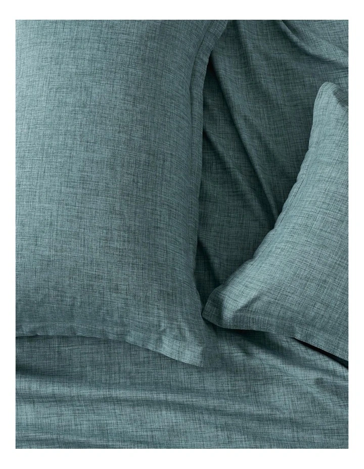 CleverPolly Linen-Look Microfibre Quilt Cover Set in Green image 3