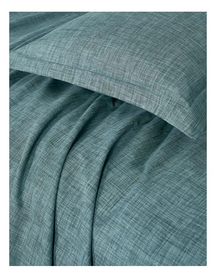 CleverPolly Linen-Look Microfibre Quilt Cover Set in Green image 4