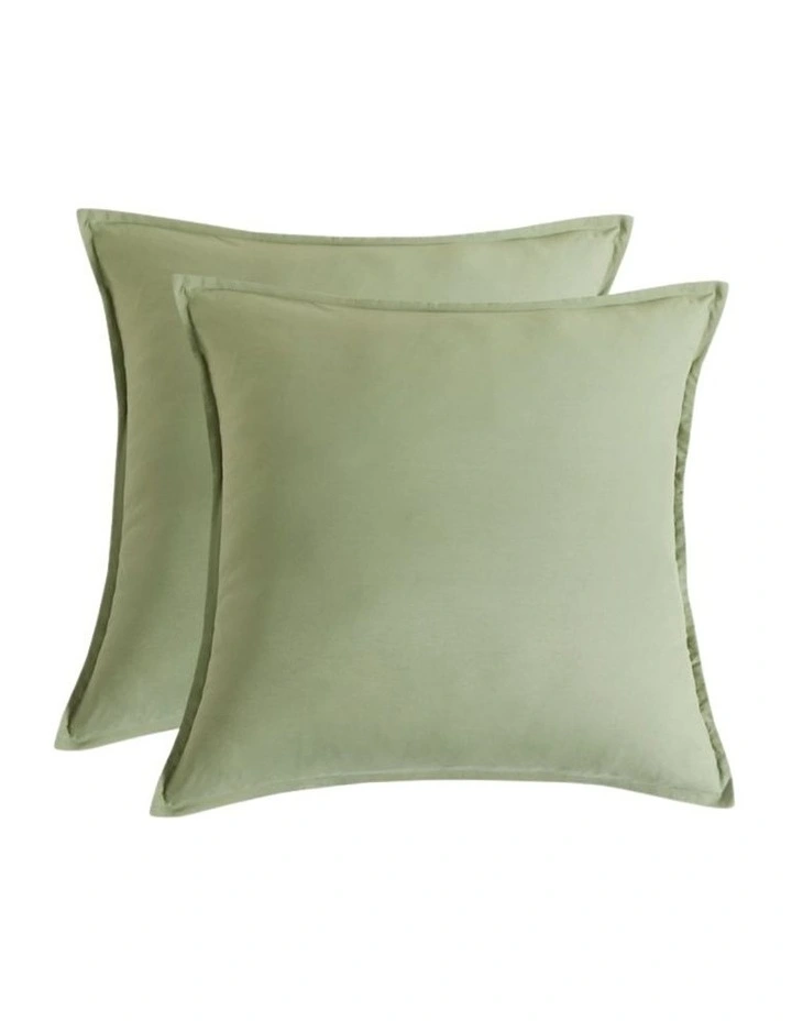 CleverPolly Vintage Washed Microfibre Quilt Cover Set in Eucalypt image 6