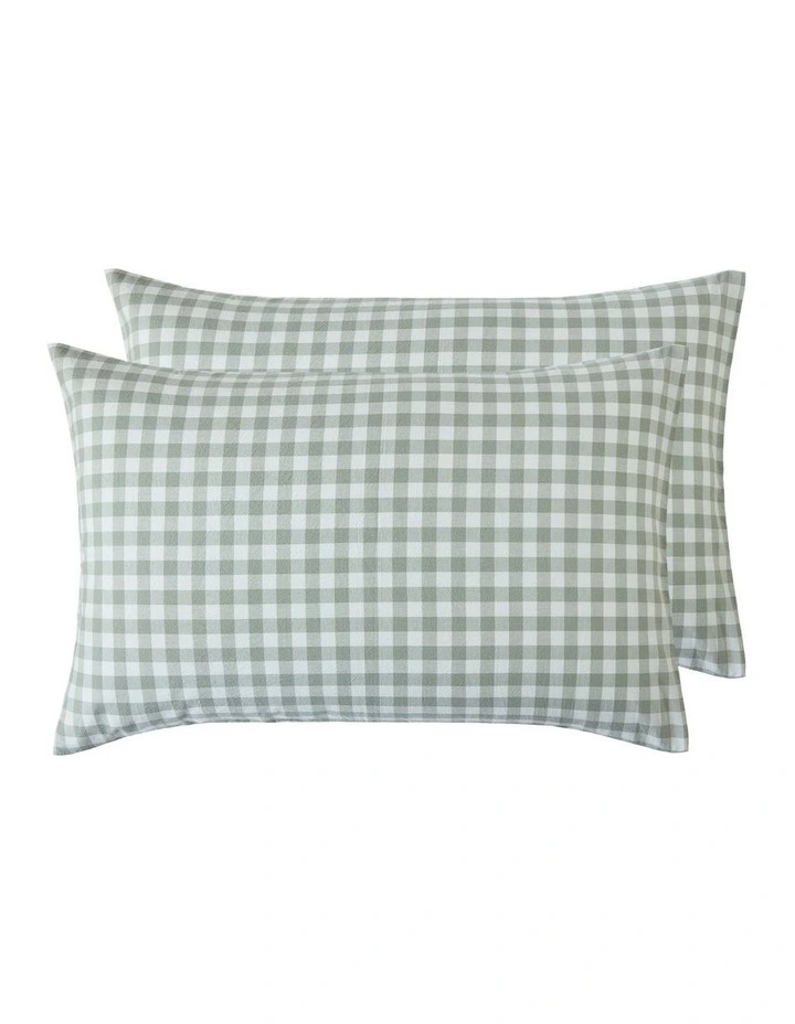 GIOIA CASA Yarn-Dyed Vintage Washed Cotton Sheet Set in Sage image 4