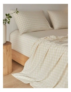 GIOIA CASA Yarn-Dyed Vintage Washed Cotton Sheet Set in Oatmeal