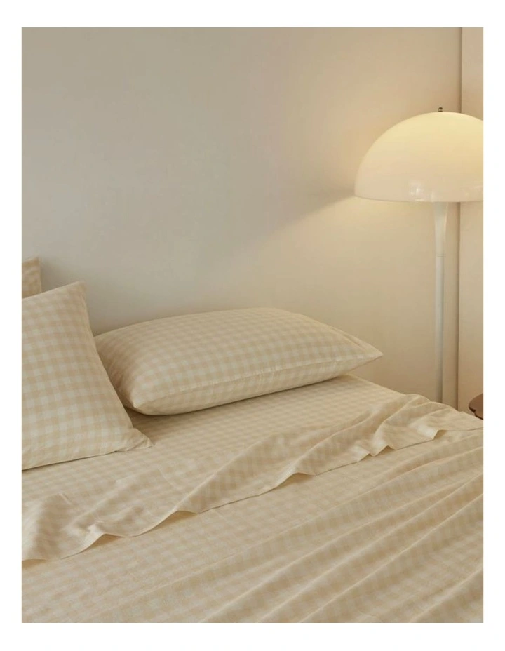 GIOIA CASA Yarn-Dyed Vintage Washed Cotton Sheet Set in Oatmeal image 2