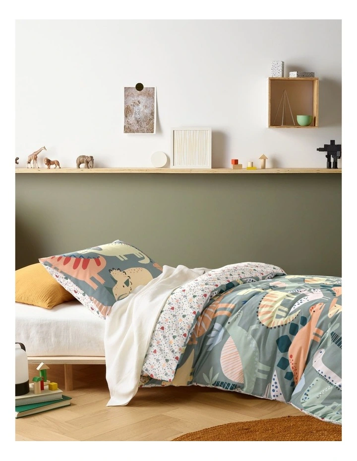 Happy Kids Dino Mania Cotton Quilt Cover Set image 2