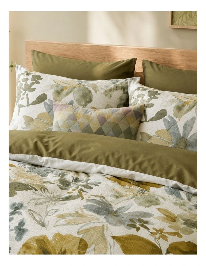Bedding House Lilian Green Quilt Cover Set image 2