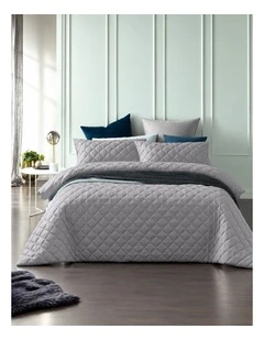 Accessorize Madison Quilted Bamboo Cotton Quilt Cover Set - Grey