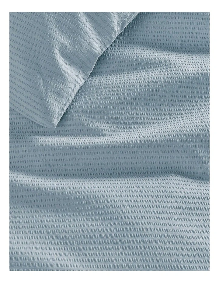 Bedding House  Blue Grey Cotton Seersucker Quilt Cover Set image 2