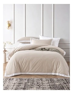 Accessorize Hotel Natural/White Tailored Deluxe Cotton Quilt Cover Set