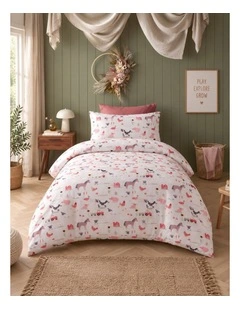 Happy Kids Farmyard Friends Cotton Quilt Cover Set