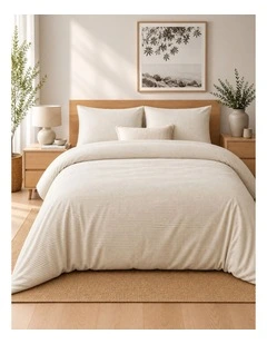 Bedding House  Sand Cotton Seersucker Quilt Cover Set
