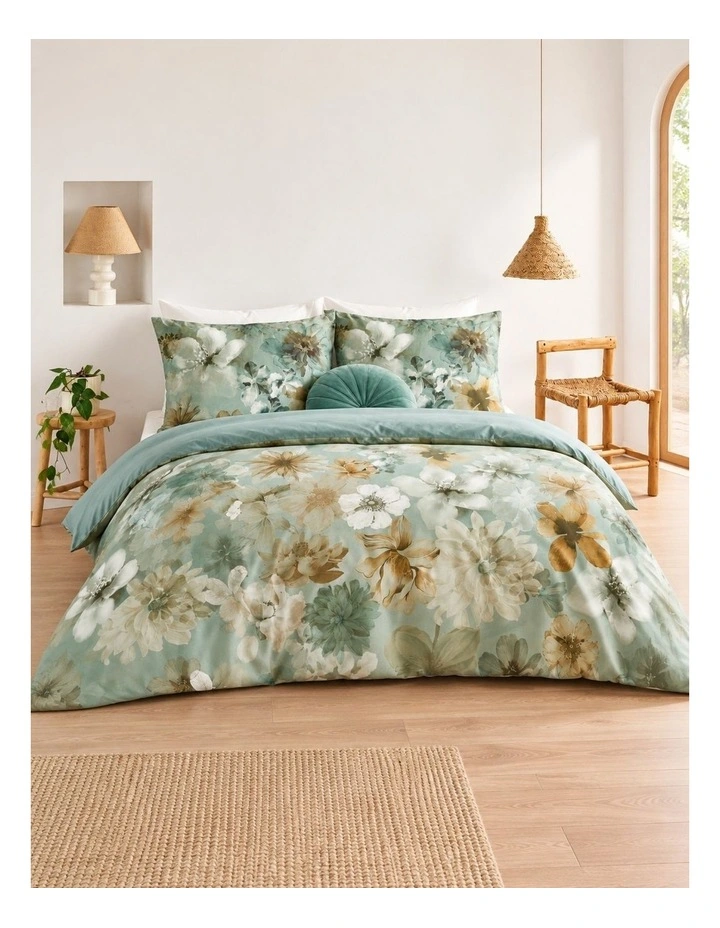 Bedding House Lou Blue Green Quilt Cover Set image 1