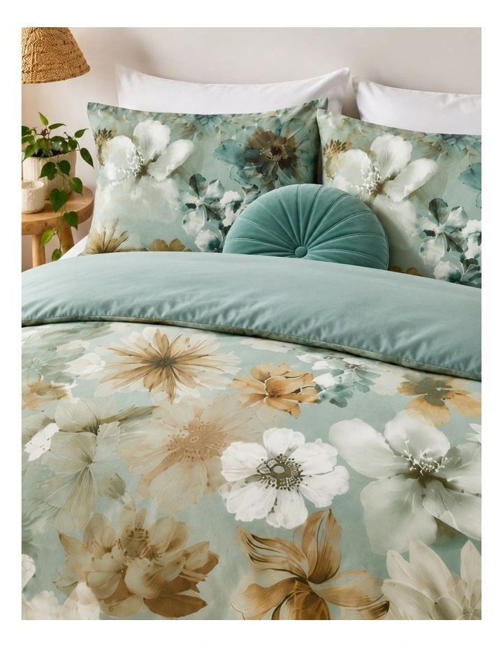 Bedding House Lou Blue Green Quilt Cover Set image 2