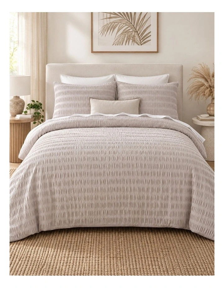 Vintage Design Akari Cotton Jacqaurd quilt cover set Natural image 1