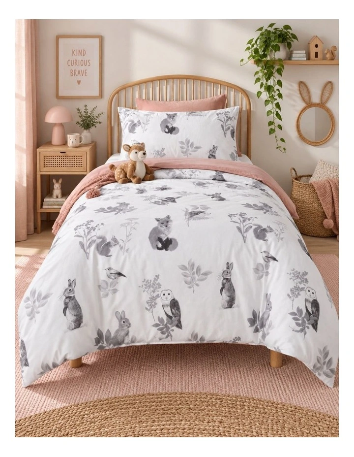 Happy Kids Woodland Cotton Quilt Cover Set image 1