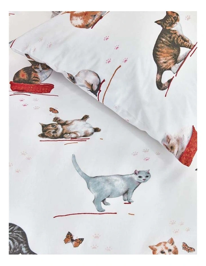 Bedding House Cute Cats Cotton Quilt Cover Set image 2