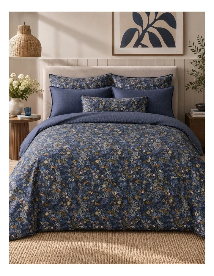 Pip Studio Tutti i Fiori Dark Blue Quilt Cover Set image 1