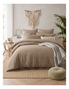 Vintage Design Willow Cotton Quilt Cover Set Chocolate