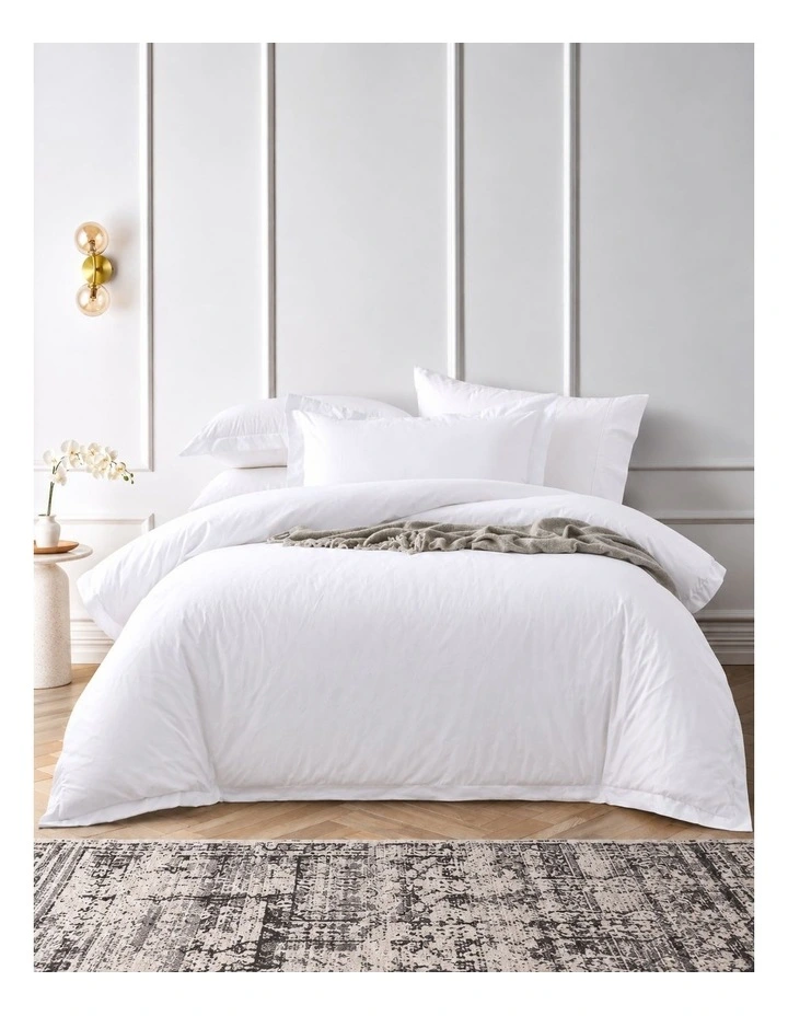 Accessorize Hotel White Tailored Deluxe Cotton Quilt Cover Set image 1