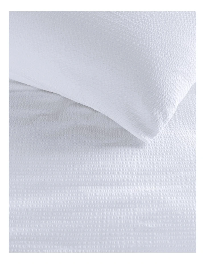 Bedding House White Cotton Seersucker Quilt Cover Set image 2