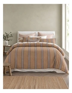 Vintage Design Huxley Stripe Quilt Cover Set Tan