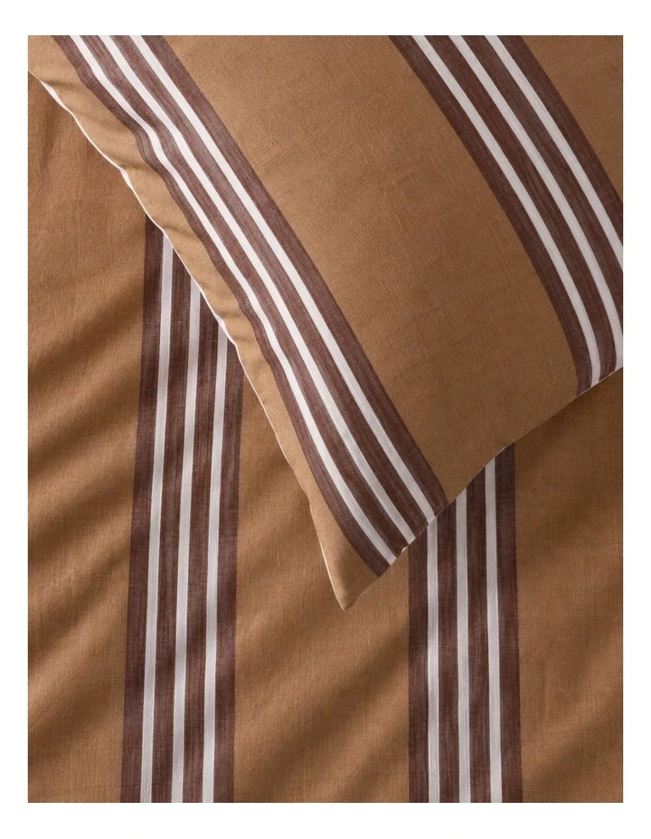 Vintage Design Huxley Stripe Quilt Cover Set Tan image 2