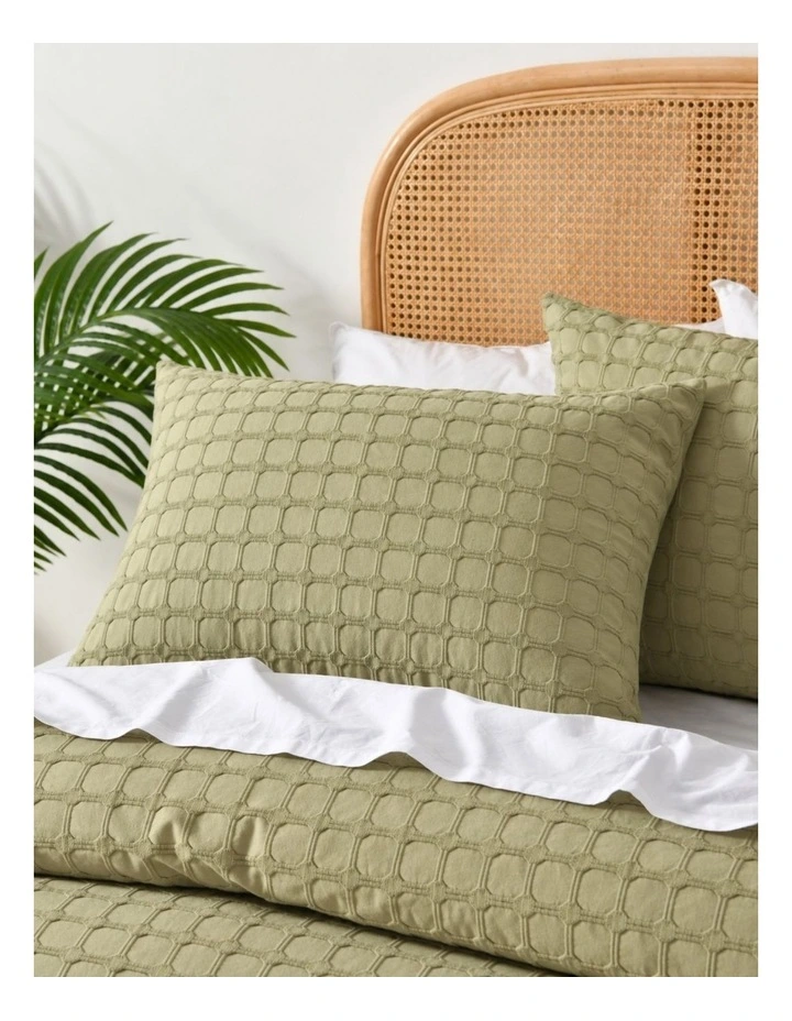Vintage Design Willow Cotton Quilt Cover Set Sage image 2