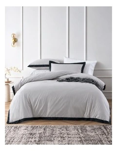 Accessorize Hotel Grey/Black Tailored Deluxe Cotton Quilt Cover Set