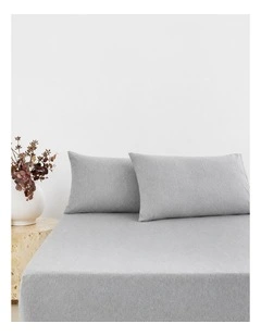 BedT Organica Cotton and Tencel Jersey Knit Fitted Sheet & Pillowcase Set
