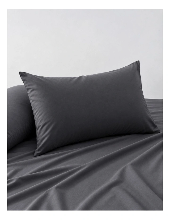 Accessorize Bamboo Cotton Standard Pillowcase Pair Charcoal image 1