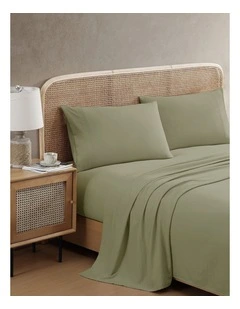 Vintage Washed Sheet Set In Sage Green