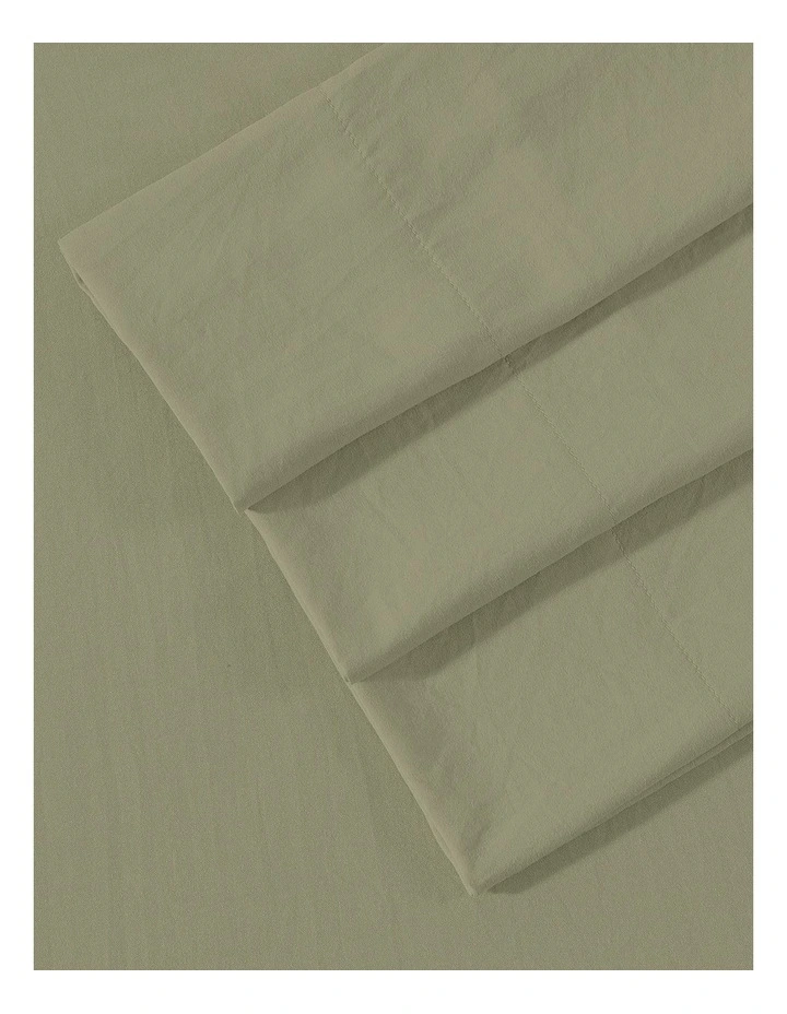 Vintage Washed Sheet Set In Sage Green image 2